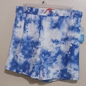 Dream Wave Mens Blue and White Tie-Dye Shorts Xl A-14